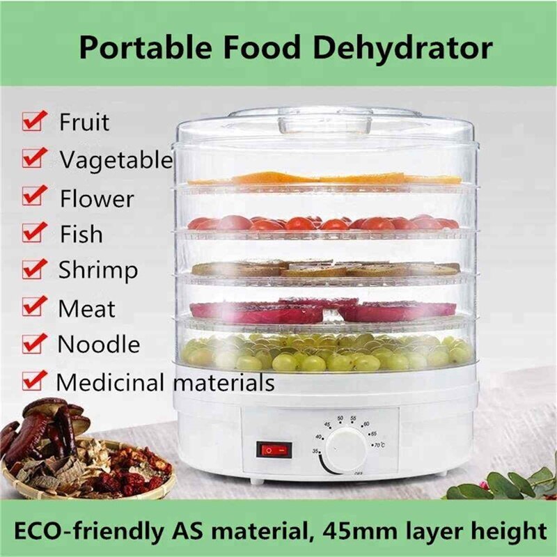 600W 6 layers Small Food Dehydrator Snacks Dehydration Food Machine Home  Food Dryer Commercial dried and vegetable dehydrator